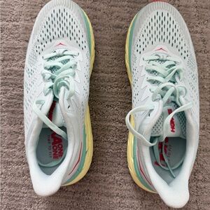 Hoka One One Women's Shoes - Light Blue and Yellow